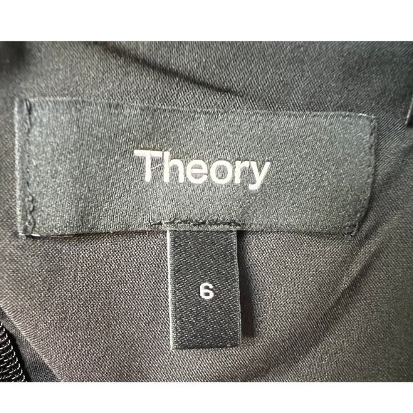 THEORY WOMENS SIZE 6 SLEEVELESS PLEATED VOLUME POPLIN MIDI DRESS BLACK NEW - Picture 5 of 14
